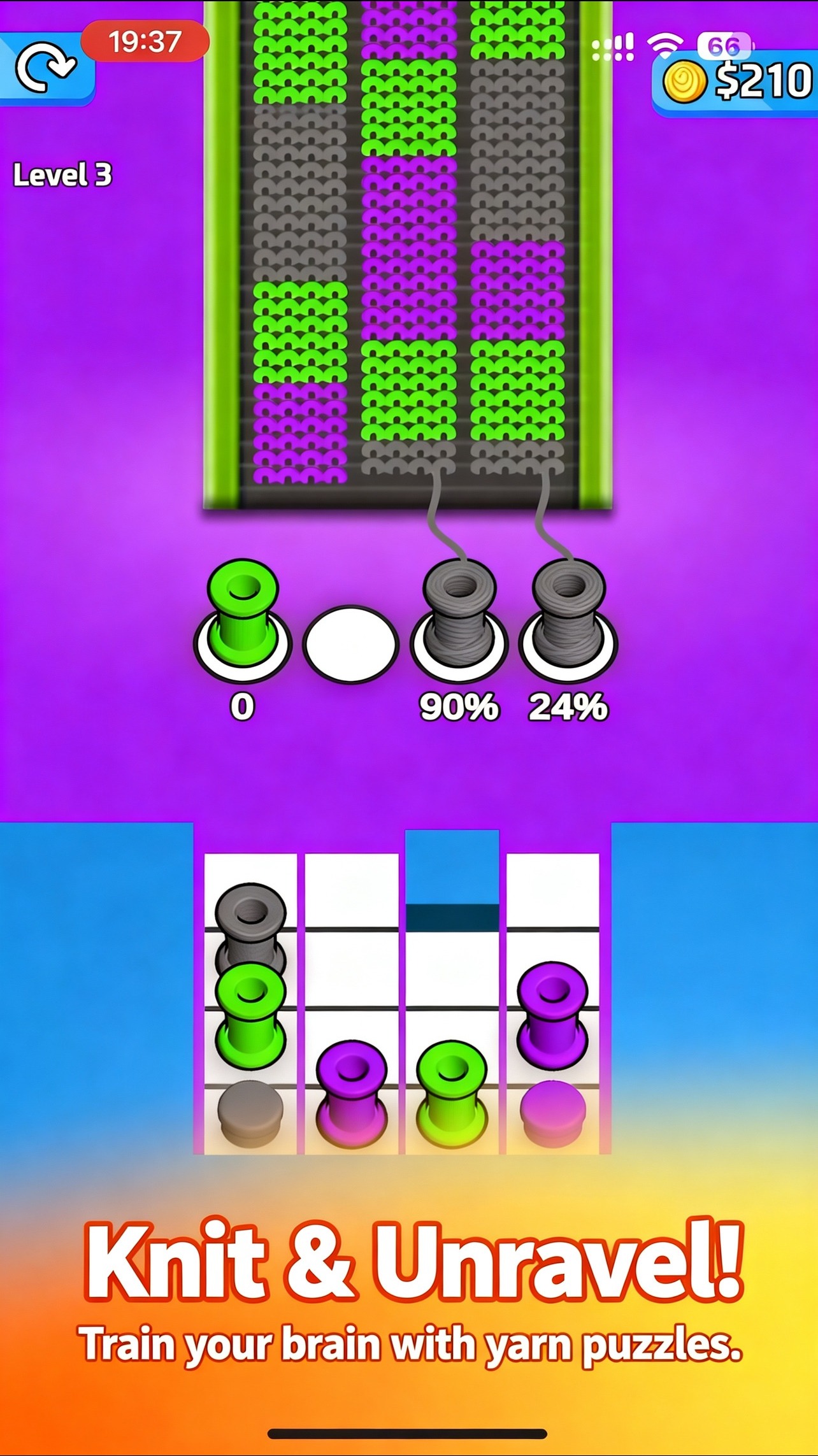 Knit & Roll gameplay