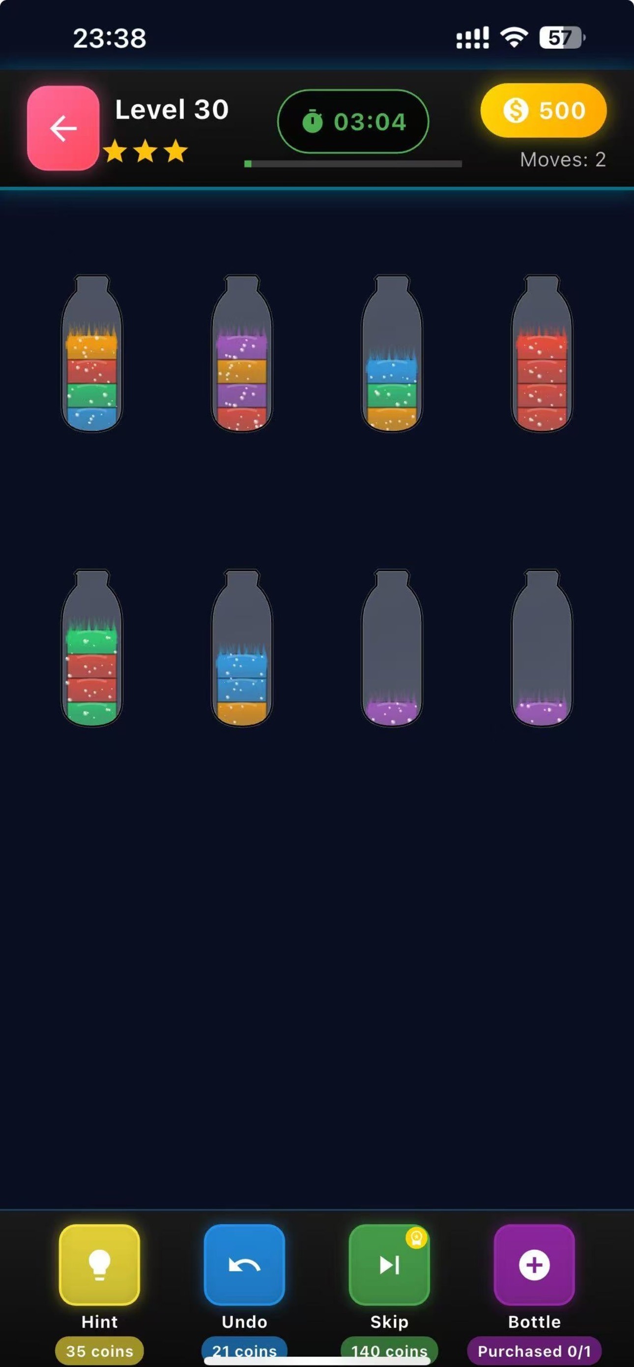 Color Sort Swap level